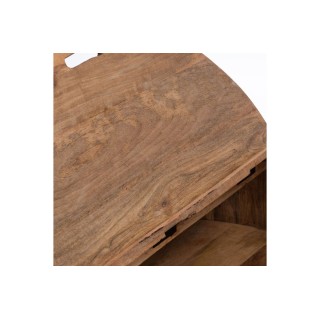 Table basse ronde en manguier clair avec rangement D90 FORET - HELLIN