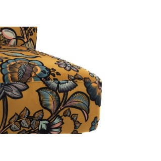 Fauteuil bucolique en tissu et pieds noirs INDIA - HELLIN