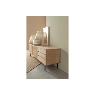 Buffet bas en bois et en métal 2 portes et 3 tiroirs L160 WOLF - HELLIN