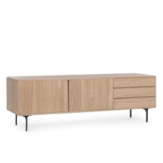 Buffet bas en bois et en métal 2 portes et 3 tiroirs L160 WOLF - HELLIN