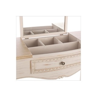Console coiffeuse en bois avec miroir et rangements GARANCE - HELLIN