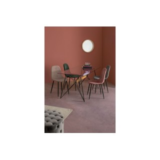 Chaise de salle à manger en velours et métal (lot de 4) AURELIA - HELLIN