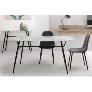 Chaise de salle à manger en velours et métal (lot de 4) AURELIA - HELLIN