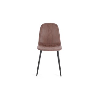Chaise de salle à manger en simili et métal noir (lot de 4) - AURELIA