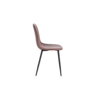 Chaise de salle à manger en simili et métal noir (lot de 4) - AURELIA