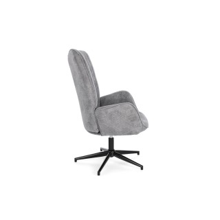 Fauteuil de salon pivotant en tissu à accoudoirs dossier haut - HELLIN