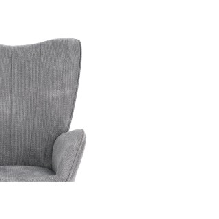Fauteuil de salon pivotant en tissu à accoudoirs dossier haut - HELLIN