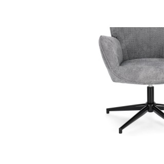Fauteuil de salon pivotant en tissu à accoudoirs dossier haut - HELLIN