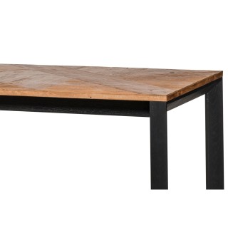 Table à manger L 200 en bois de teck et piétement métal - HELLIN