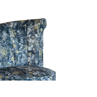 Fauteuil vintage en velours aux motifs floraux BAKER - HELLIN