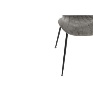 Chaise velours et métal noir : lot de deux | Hellin