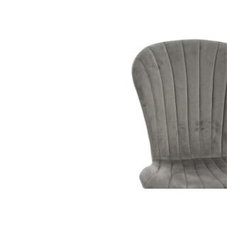 Chaise velours et métal noir : lot de deux | Hellin