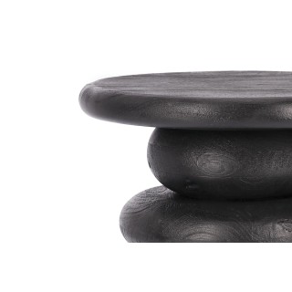 Table basse ronde en bois de manguier noir D40 - CAIRN