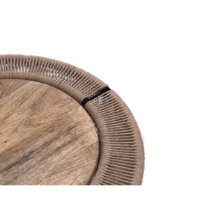 Bout de canapé rond en métal manguier et jute D46 - HELLIN
