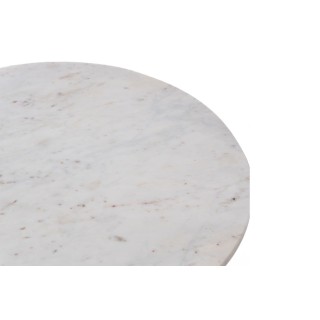 Bout de canapé design en manguier et marbre D50 - SOLENE