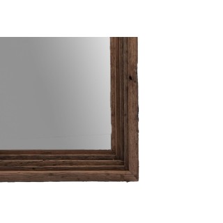 Miroir rectangulaire en bois recyclé foncé H150 - HELLIN