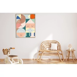 Tableau en bois taquin enfant aux couleurs pastel 63 x 78 KIFKIF - HELLIN
