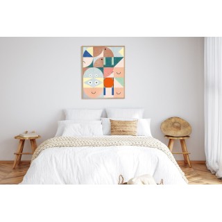 Tableau en bois taquin enfant aux couleurs pastel 63 x 78 KIFKIF - HELLIN