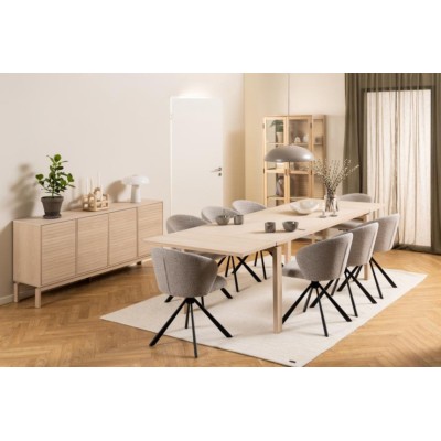 Table rectangulaire extensible en chêne blanchi L200/300 - HELLIN