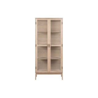 Vitrine en chêne blanchi et verre 2 portes L80 - HELLIN