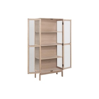 Vitrine en chêne blanchi et verre 2 portes L80 - HELLIN