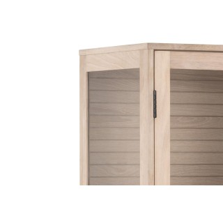Vitrine en chêne blanchi et verre 2 portes L80 - HELLIN