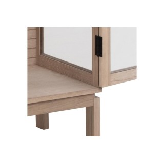 Vitrine en chêne blanchi et verre 2 portes L80 - HELLIN