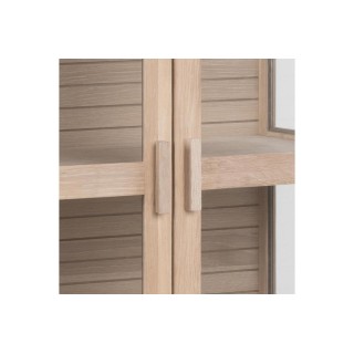 Vitrine en chêne blanchi et verre 2 portes L80 - HELLIN