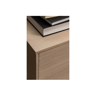 Buffet bas de salle à manger en chêne blanchi 3 portes L135 - HELLIN