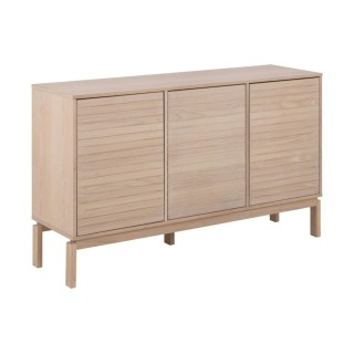 Buffet bas de salle à manger en chêne blanchi 3 portes L135 - HELLIN