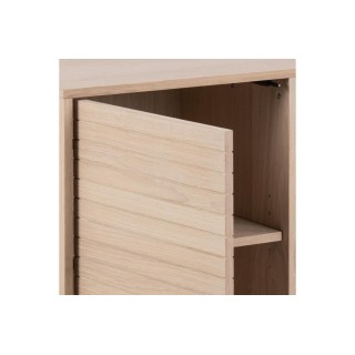 Buffet bas de salle à manger en chêne blanchi 3 portes L135 - HELLIN