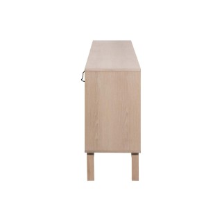 Buffet bas de salle à manger en chêne blanchi 4 portes L180 - HELLIN