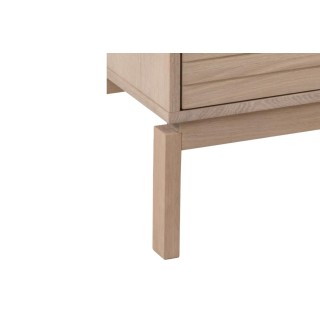 Buffet bas de salle à manger en chêne blanchi 4 portes L180 - HELLIN