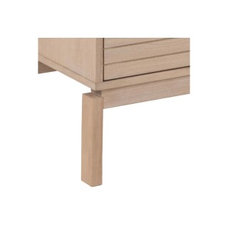 Meuble TV bas en chêne blanchi 2 portes 2 niches L160 - HELLIN