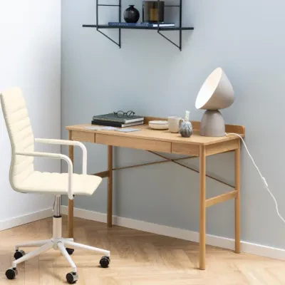 Bureau scandinave en bois avec tiroir L110 - HELLIN