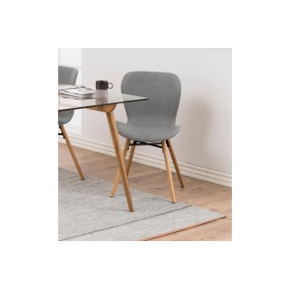 Chaise bois de chêne et tissu coloré : style scandinave | Hellin