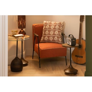 Bout de canapé en manguier et métal D30 (set de 2) -Hellin