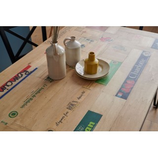 Table indus rectangulaire en bois recyclé et pied métal L160 DEMETER - HELLIN