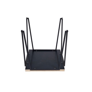 Table bistrot carrée en bois recyclé et pied métal L70 DEMETER - HELLIN