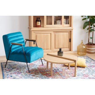 Fauteuil chic et relax en velours et métal LISBOA - HELLIN