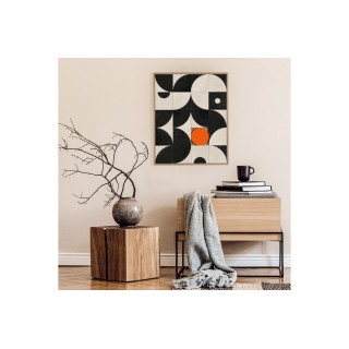 Tableau en bois taquin graphique noir et blanc 63 x 78 Eclipse - HELLIN