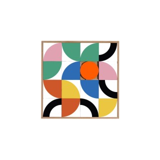 Tableau en bois taquin coloré et pop  63 x 63 Pupple - HELLIN