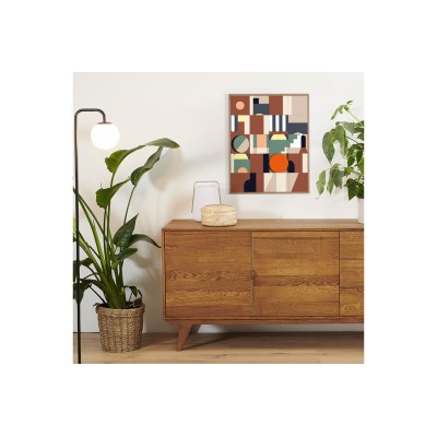 Tableau en bois taquin graphique et coloré 63 x 78 Ariad - HELLIN