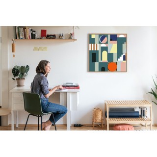 Tableau en bois taquin moderne et coloré  63 x 63  AZED - HELLIN