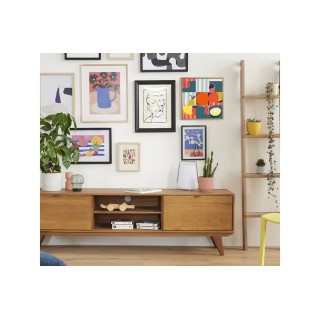 Tableau en bois taquin abstrait coloré   48 x 48 Hedia - HELLIN