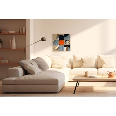 Tableau en bois TAQUIN portrait de femme  48 x 48 Miror- HELLIN