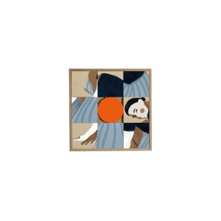 Tableau en bois TAQUIN portrait de femme  48 x 48 Miror- HELLIN