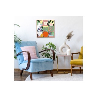 Tableau en bois TAQUIN ambiance estivale  48 x 48 Mado - HELLIN