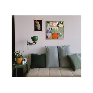 Tableau en bois TAQUIN ambiance estivale  48 x 48 Mado - HELLIN