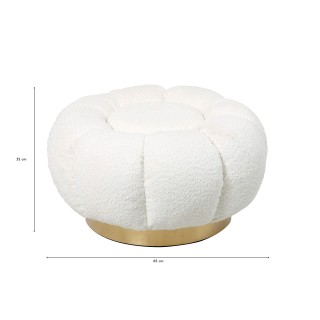 Pouf en tissu bouclé en forme de fleur D65 - HELLIN
